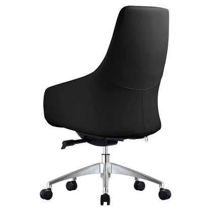 Celeste Office Chair in Upholstered Leather with Swivel and Tilt Waterfall Seat Design - Elax Furniture
