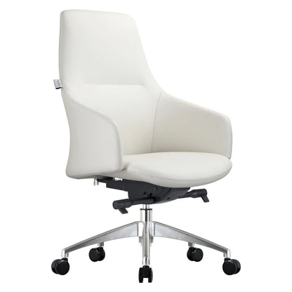 Celeste Office Chair in Upholstered Leather with Swivel and Tilt Waterfall Seat Design - Elax Furniture