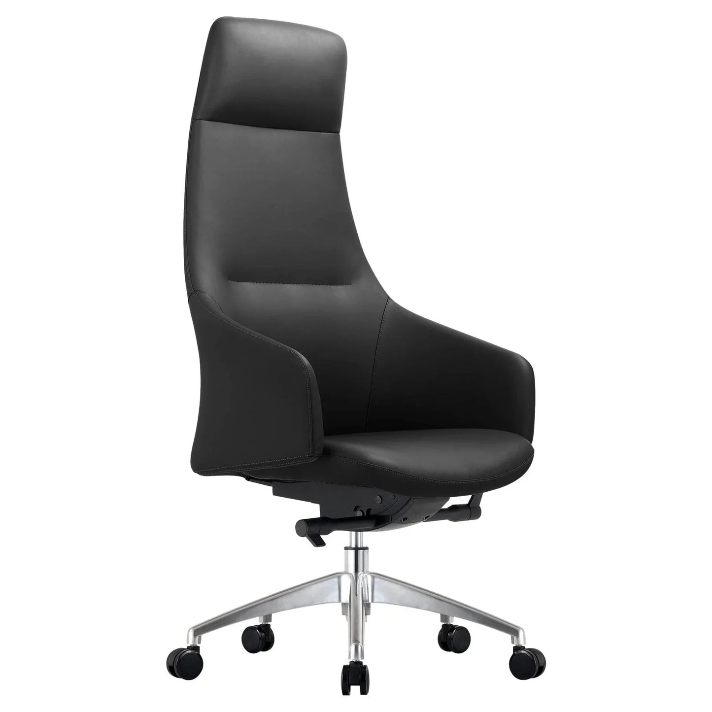 Celeste High-Back Office Chair in Upholstered Leather and Iron Base with Swivel and Tilt - Elax Furniture
