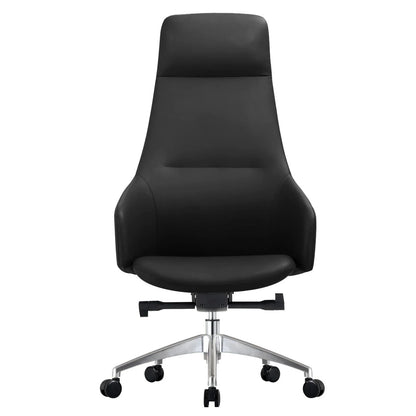 Celeste High-Back Office Chair in Upholstered Leather and Iron Base with Swivel and Tilt - Elax Furniture