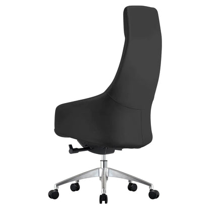 Celeste High-Back Office Chair in Upholstered Leather and Iron Base with Swivel and Tilt - Elax Furniture