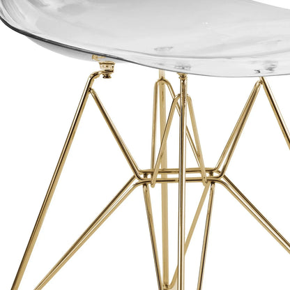 Cresco Modern Dining Side Chair in Curved Back Design with Multiple Base Options: Wood, Acrylic, Chrome & Gold Eiffel Design - Elax Furniture