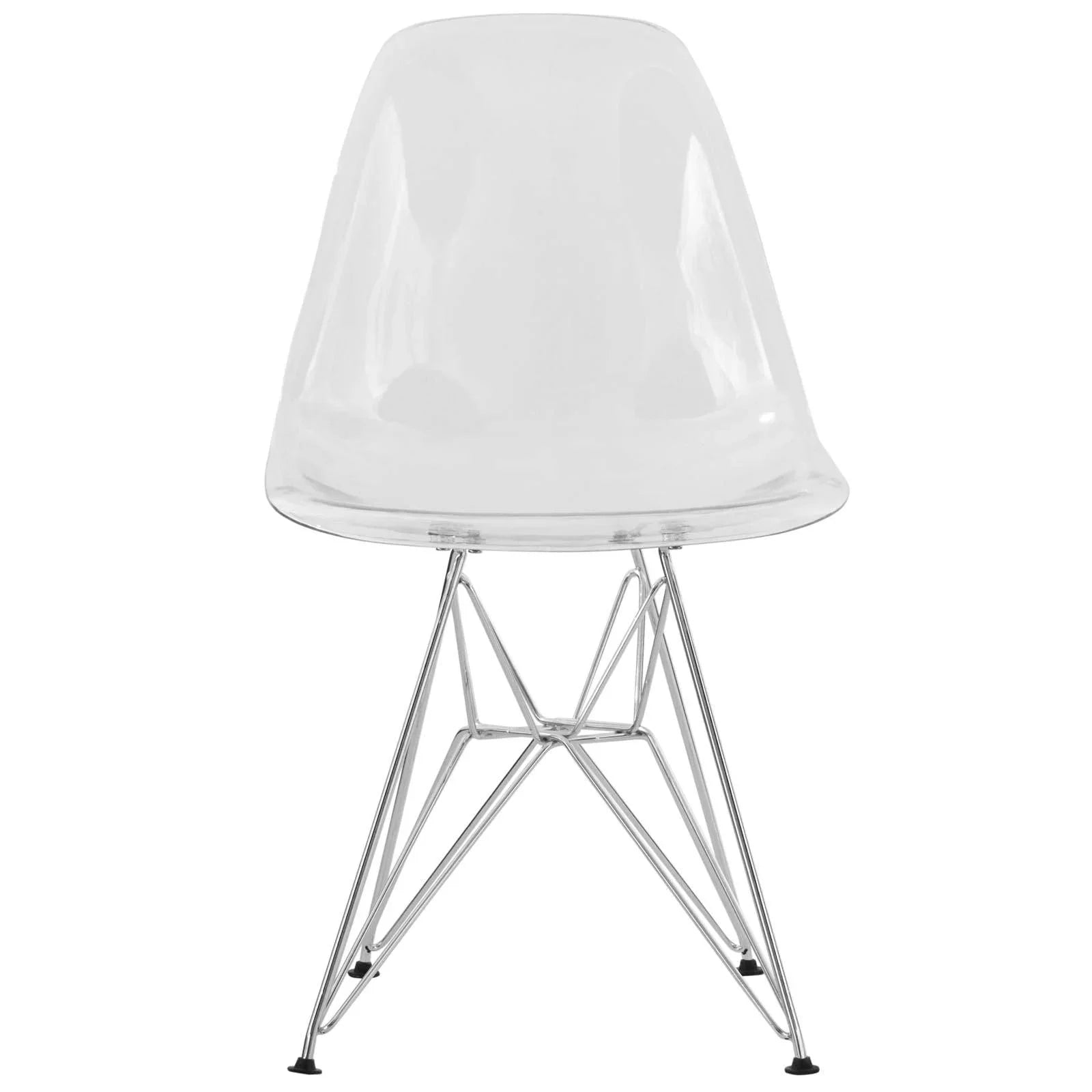 Cresco Molded Plastic Eiffel Side Chair With Chrome Legs Set of 4 - Elax Furniture