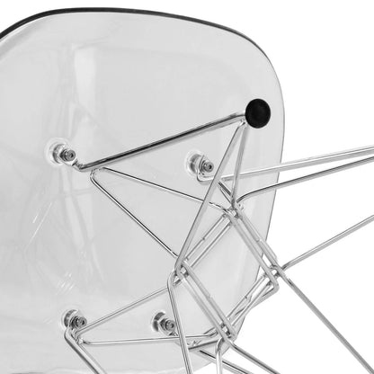 Cresco Molded Plastic Eiffel Side Chair With Chrome Legs Set of 4 - Elax Furniture