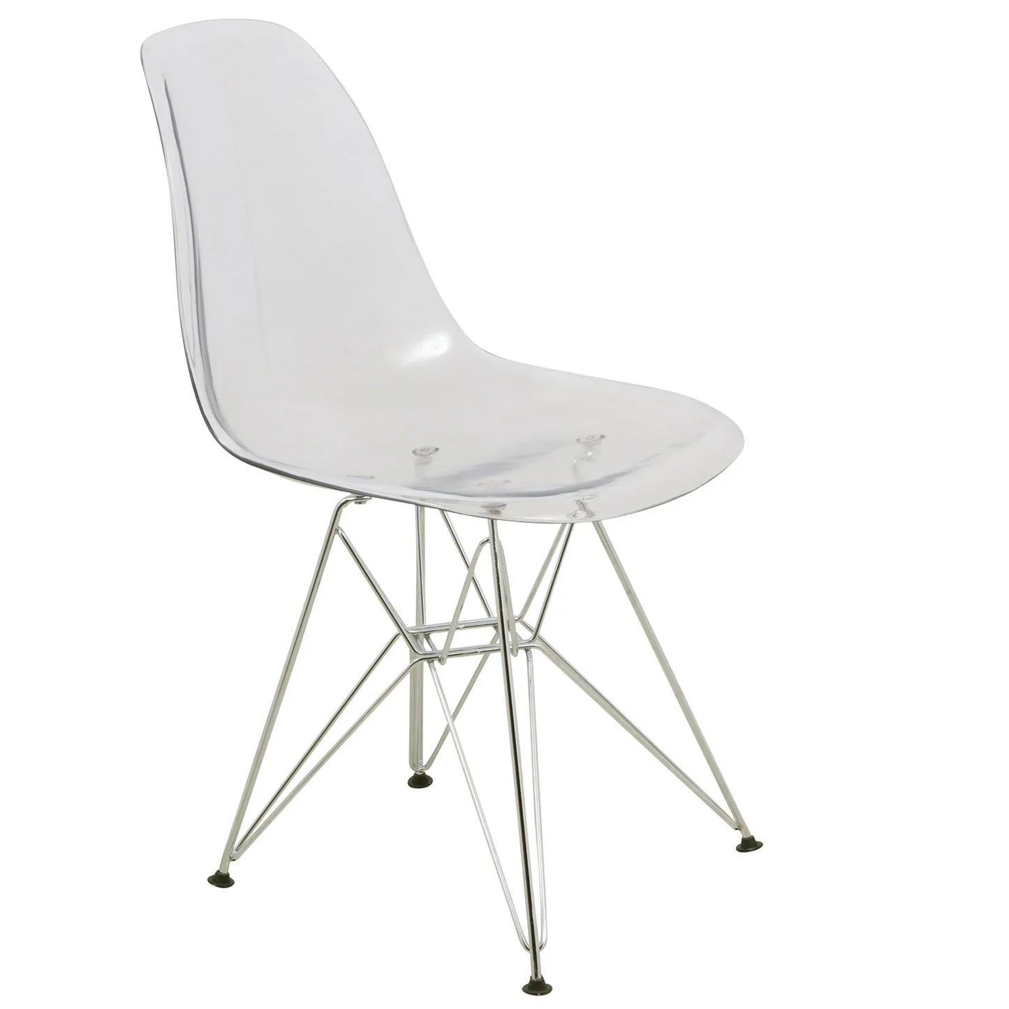 Cresco Modern Dining Side Chair in Curved Back Design with Multiple Base Options: Wood, Acrylic, Chrome & Gold Eiffel Design - Elax Furniture