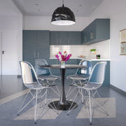 Bristol 32" Round Dining Table with Wood Top and Iron Pedestal Base - Elax Furniture