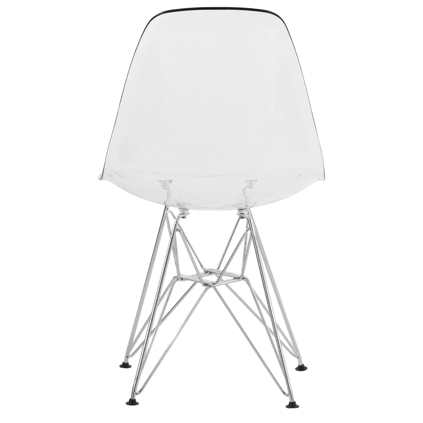 Cresco Modern Dining Side Chair in Curved Back Design with Multiple Base Options: Wood, Acrylic, Chrome & Gold Eiffel Design - Elax Furniture