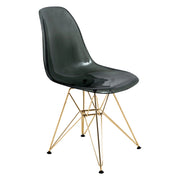 Cresco Modern Dining Side Chair in Curved Back Design with Multiple Base Options: Wood, Acrylic, Chrome & Gold Eiffel Design - Elax Furniture
