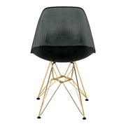 Cresco Modern Dining Side Chair in Curved Back Design with Multiple Base Options: Wood, Acrylic, Chrome & Gold Eiffel Design - Elax Furniture