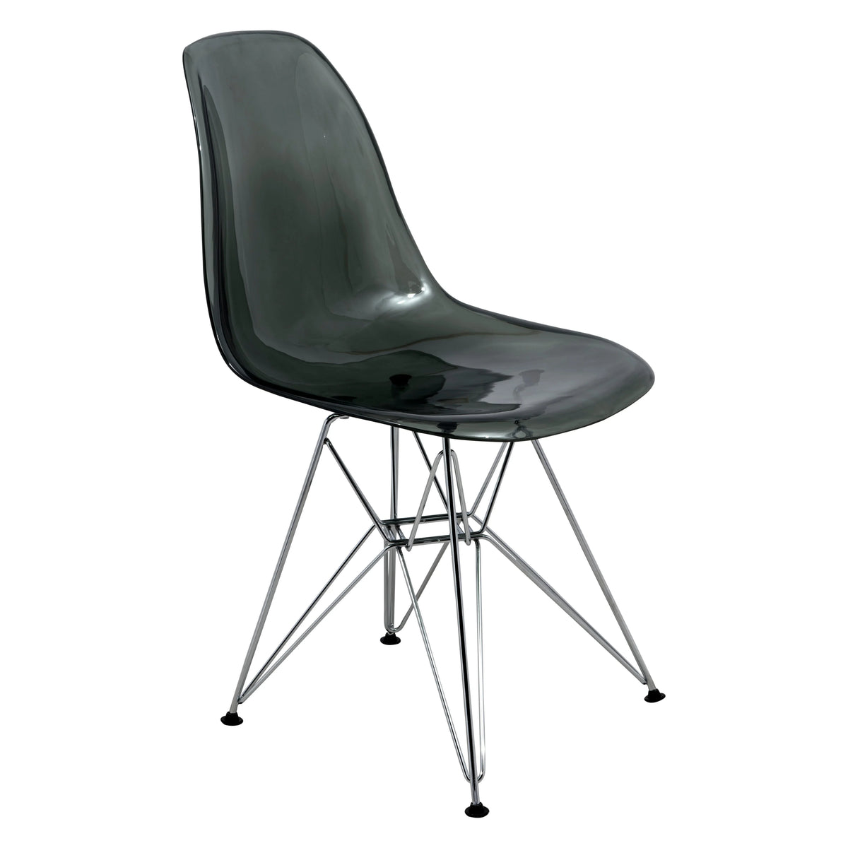Cresco Modern Dining Side Chair in Curved Back Design with Multiple Base Options: Wood, Acrylic, Chrome & Gold Eiffel Design - Elax Furniture