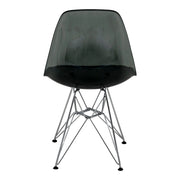 Cresco Modern Dining Side Chair in Curved Back Design with Multiple Base Options: Wood, Acrylic, Chrome & Gold Eiffel Design - Elax Furniture