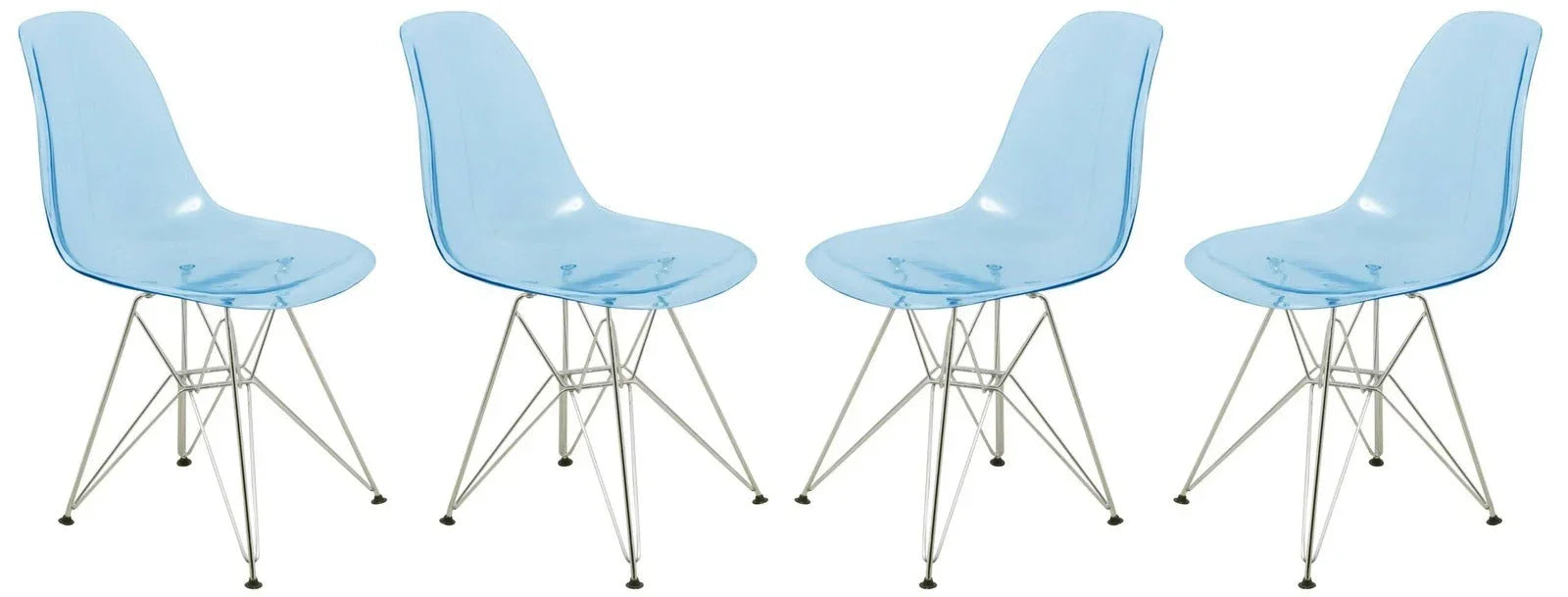 Cresco Molded Plastic Eiffel Side Chair With Chrome Legs Set of 4 - Elax Furniture