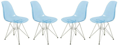 Cresco Molded Plastic Eiffel Side Chair With Chrome Legs Set of 4 - Elax Furniture