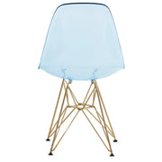 Cresco Modern Dining Side Chair in Curved Back Design with Multiple Base Options: Wood, Acrylic, Chrome & Gold Eiffel Design - Elax Furniture