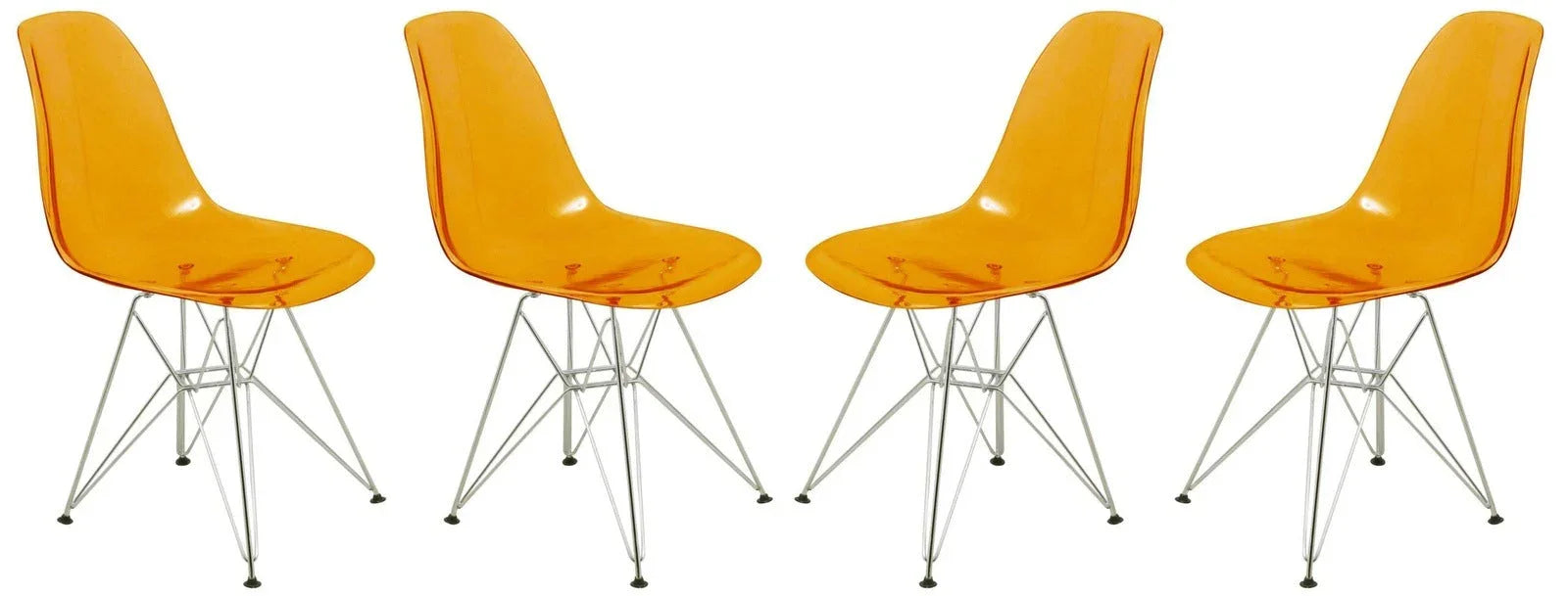 Cresco Molded Plastic Eiffel Side Chair With Chrome Legs Set of 4 - Elax Furniture