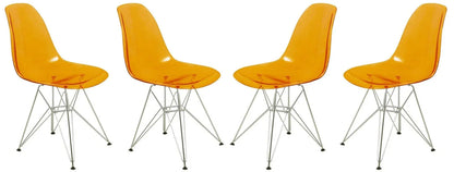 Cresco Molded Plastic Eiffel Side Chair With Chrome Legs Set of 4 - Elax Furniture