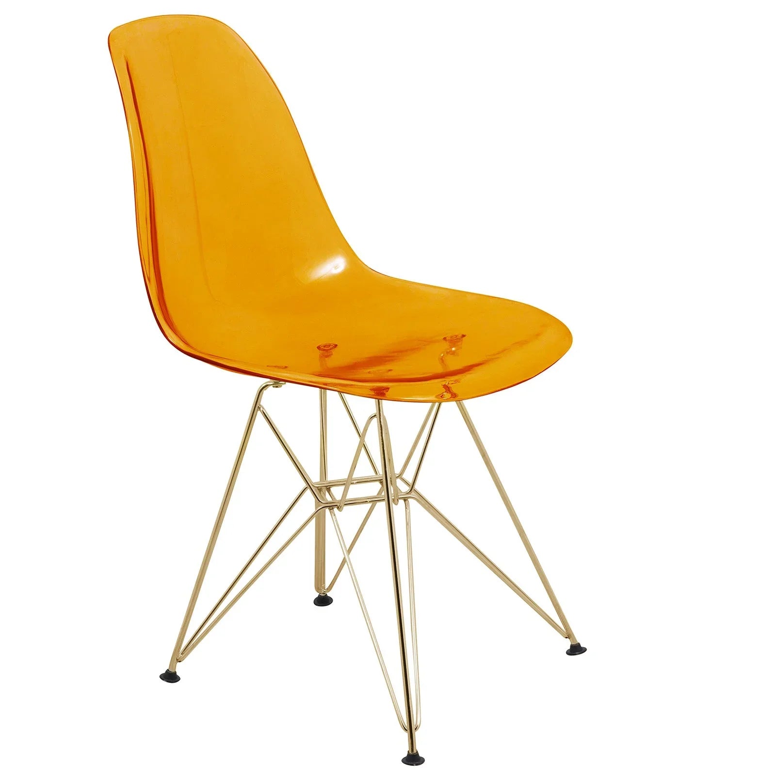 Cresco Modern Dining Side Chair in Curved Back Design with Multiple Base Options: Wood, Acrylic, Chrome & Gold Eiffel Design - Elax Furniture