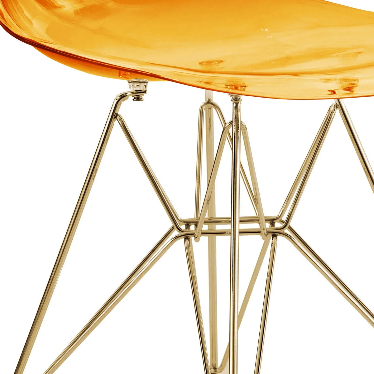 Cresco Modern Dining Side Chair in Curved Back Design with Multiple Base Options: Wood, Acrylic, Chrome & Gold Eiffel Design - Elax Furniture