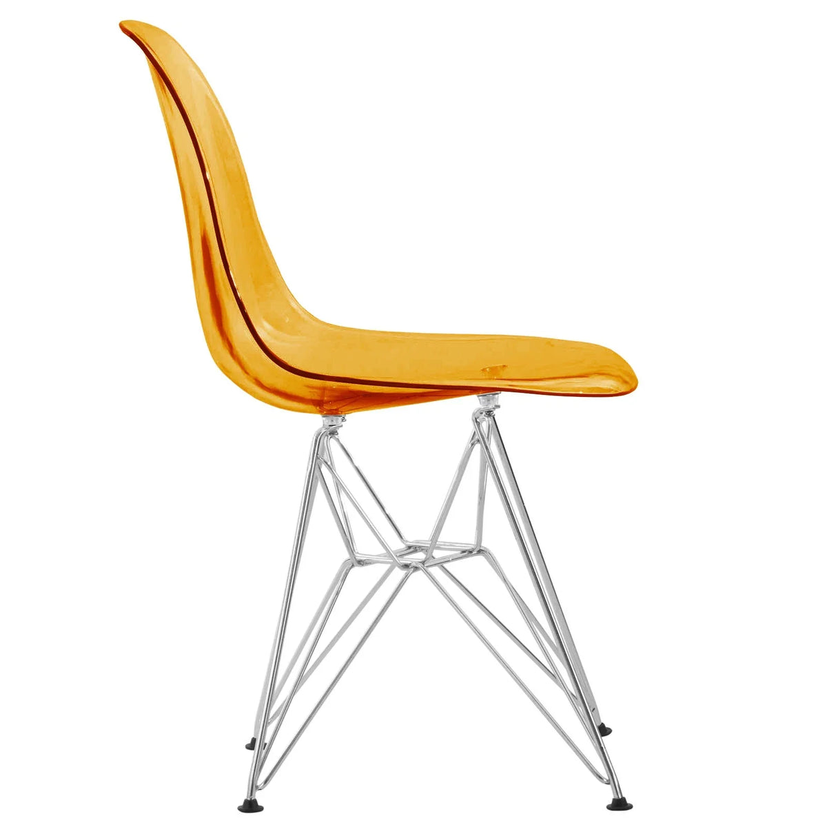 Cresco Modern Dining Side Chair in Curved Back Design with Multiple Base Options: Wood, Acrylic, Chrome & Gold Eiffel Design - Elax Furniture