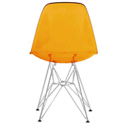Cresco Modern Dining Side Chair in Curved Back Design with Multiple Base Options: Wood, Acrylic, Chrome & Gold Eiffel Design - Elax Furniture