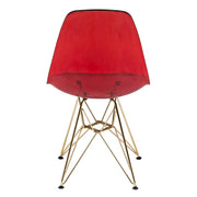 Cresco Modern Dining Side Chair in Curved Back Design with Multiple Base Options: Wood, Acrylic, Chrome & Gold Eiffel Design - Elax Furniture