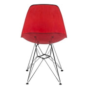 Cresco Modern Dining Side Chair in Curved Back Design with Multiple Base Options: Wood, Acrylic, Chrome & Gold Eiffel Design - Elax Furniture