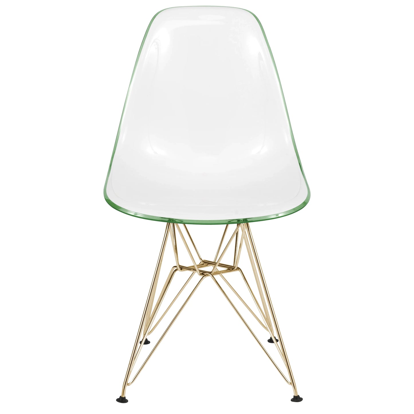 Cresco Modern Dining Side Chair in Curved Back Design with Multiple Base Options: Wood, Acrylic, Chrome & Gold Eiffel Design - Elax Furniture