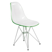 Cresco Modern Dining Side Chair in Curved Back Design with Multiple Base Options: Wood, Acrylic, Chrome & Gold Eiffel Design - Elax Furniture