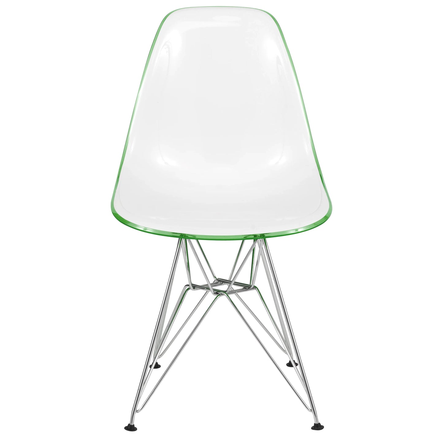 Cresco Modern Dining Side Chair in Curved Back Design with Multiple Base Options: Wood, Acrylic, Chrome & Gold Eiffel Design - Elax Furniture