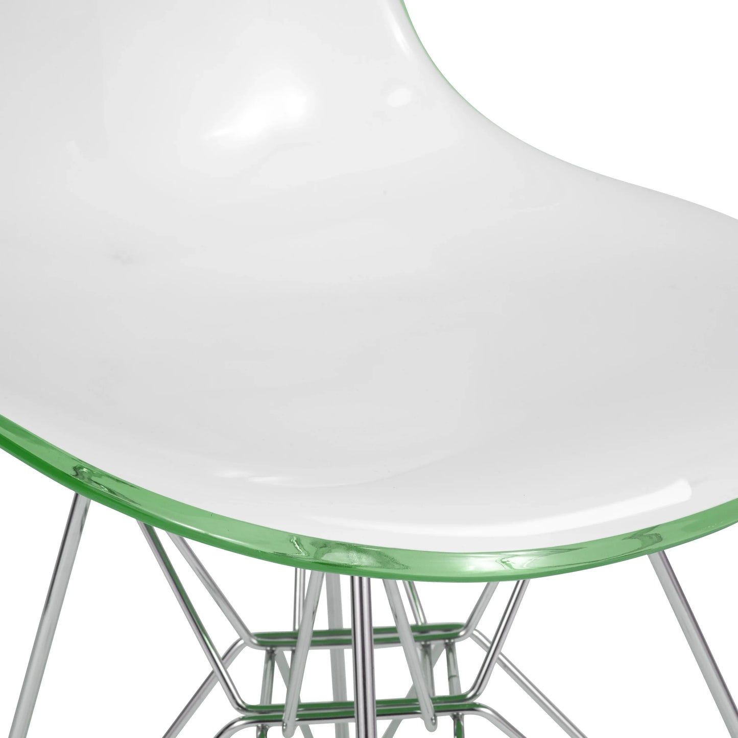 Cresco Modern Dining Side Chair in Curved Back Design with Multiple Base Options: Wood, Acrylic, Chrome & Gold Eiffel Design - Elax Furniture
