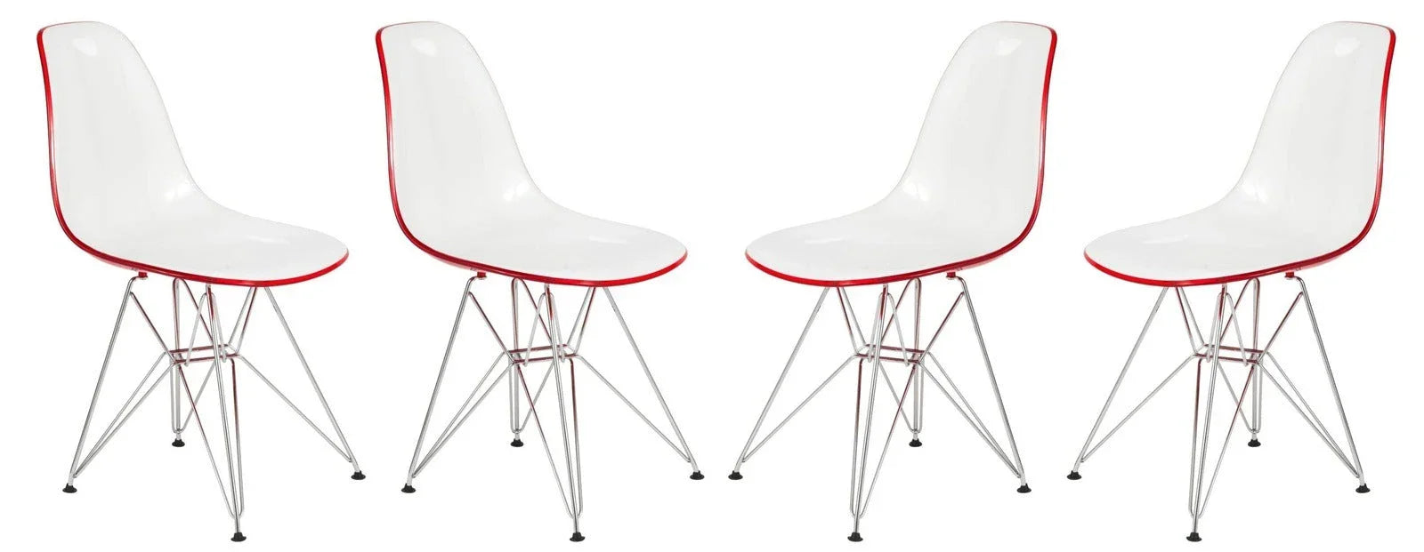 Cresco Molded Plastic Eiffel Side Chair With Chrome Legs Set of 4 - Elax Furniture
