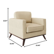Chester Modern Leather Accent Arm Chair With Birch Wood Base - Elax Furniture