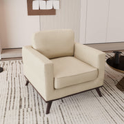 Chester Modern Leather Accent Arm Chair With Birch Wood Base - Elax Furniture