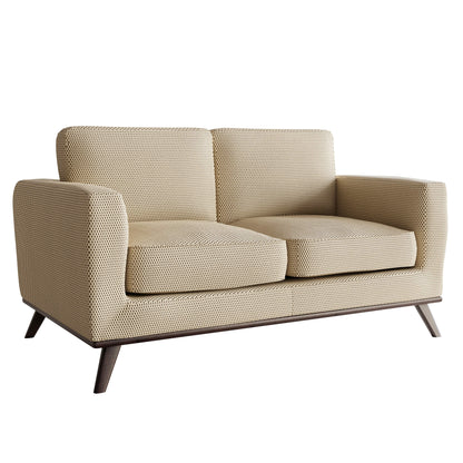 Birch Wood Base Leather/Mesh Loveseat - Chester Collection - Elax Furniture