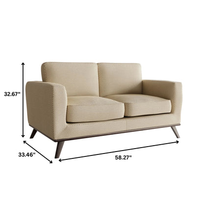 Birch Wood Base Leather/Mesh Loveseat - Chester Collection - Elax Furniture