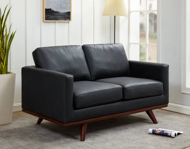 Birch Wood Base Leather/Mesh Loveseat - Chester Collection - Elax Furniture
