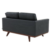 Birch Wood Base Leather/Mesh Loveseat - Chester Collection - Elax Furniture
