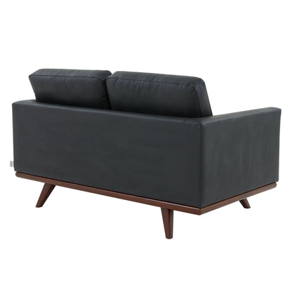 Birch Wood Base Leather/Mesh Loveseat - Chester Collection - Elax Furniture