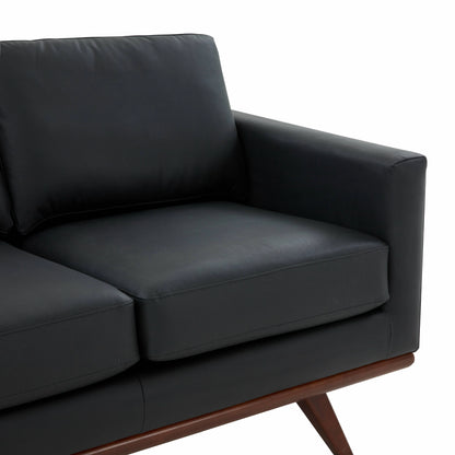 Birch Wood Base Leather/Mesh Loveseat - Chester Collection - Elax Furniture
