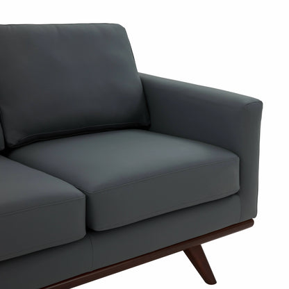 Birch Wood Base Leather/Mesh Loveseat - Chester Collection - Elax Furniture