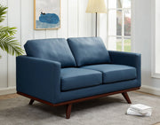Birch Wood Base Leather/Mesh Loveseat - Chester Collection - Elax Furniture