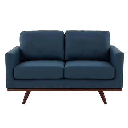 Birch Wood Base Leather/Mesh Loveseat - Chester Collection - Elax Furniture