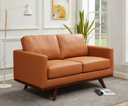 Birch Wood Base Leather/Mesh Loveseat - Chester Collection - Elax Furniture