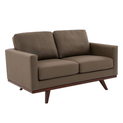 Birch Wood Base Leather/Mesh Loveseat - Chester Collection - Elax Furniture
