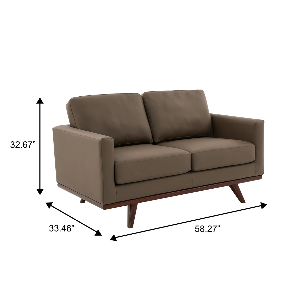 Birch Wood Base Leather/Mesh Loveseat - Chester Collection - Elax Furniture