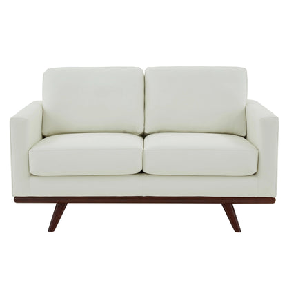Birch Wood Base Leather/Mesh Loveseat - Chester Collection - Elax Furniture