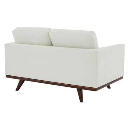 Birch Wood Base Leather/Mesh Loveseat - Chester Collection - Elax Furniture