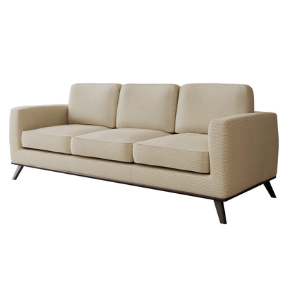 Chester 3-Seater Leather Full Size Sofa in Birch Wood Base - Elax Furniture