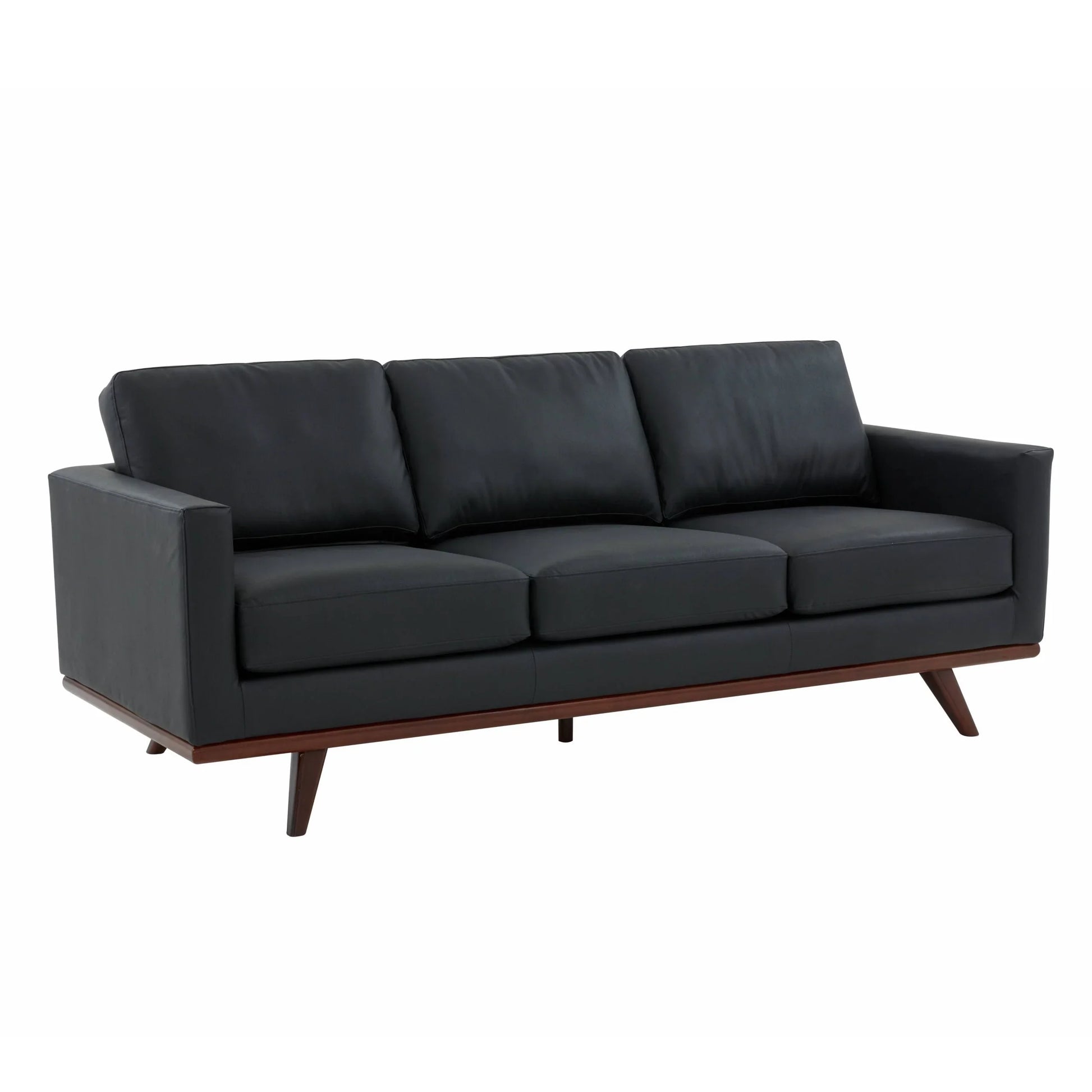 Chester 3-Seater Leather Full Size Sofa in Birch Wood Base - Elax Furniture