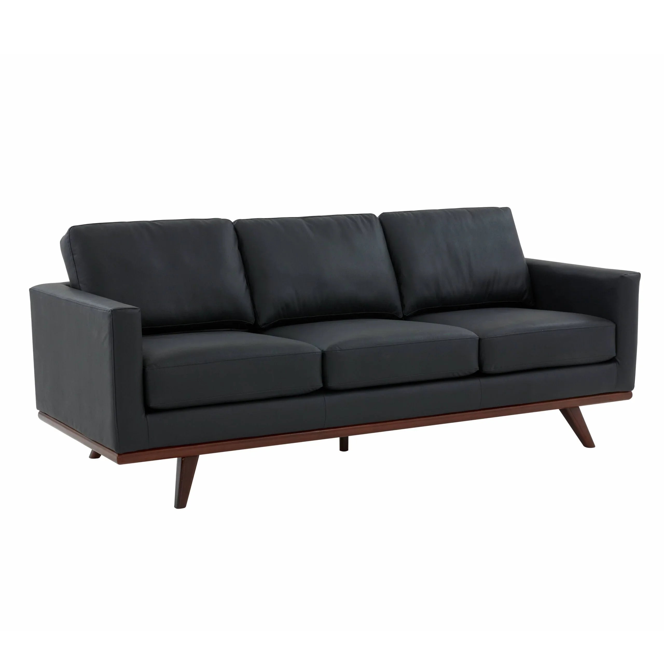 Chester 3-Seater Leather Full Size Sofa in Birch Wood Base - Elax Furniture